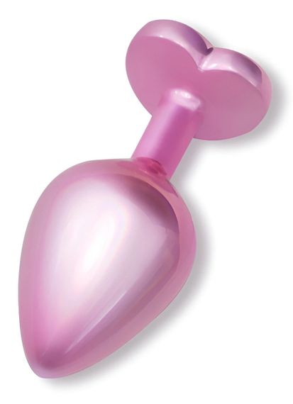 Анальна пробка EGZO Pink Perl Heart Plug S з райдужним кристалом, сталева Sex Aura | Зображення 2
