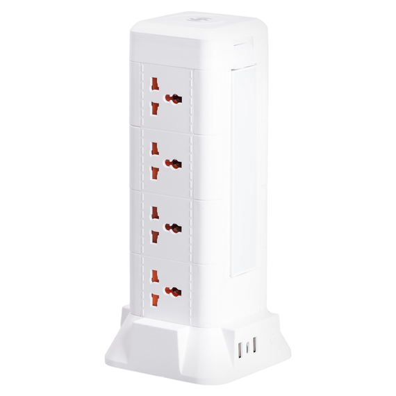 Мережевий фільтр подовжувач 2.8 м з лампою на 12 універсальних розеток з 2 USB, 1 Type-C, бездротова зарядка HP-5-9MF | Зображення 6