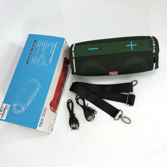 Портативна колонка TG642 з RGB підсвічуванням та ремінцем. VL-438 Колір: зелений | Зображення 4