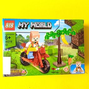 Конструктор Майнкрафт MY WORLD MINECRAFT 98319 46 деталей Герої на мотоциклах