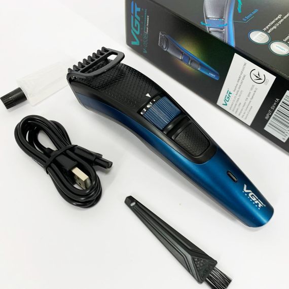 Універсальна акумуляторна машинка VGR V-053B для стрижки волосся, бороди, вусів та тіла, зарядка від USB | Зображення 1