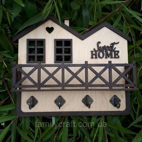 Настенная ключница из дерева Деревянный органайзер для ключей Держатель для хранения Персонализация