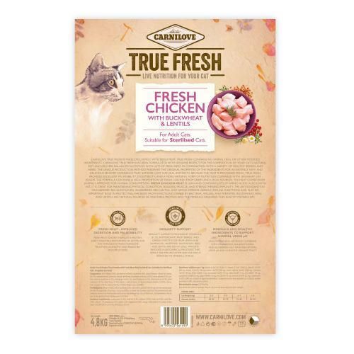 Сухой корм Carnilove True Fresh Cat для взрослых кошек, с курицей, 4,8 кг | Зображення 2