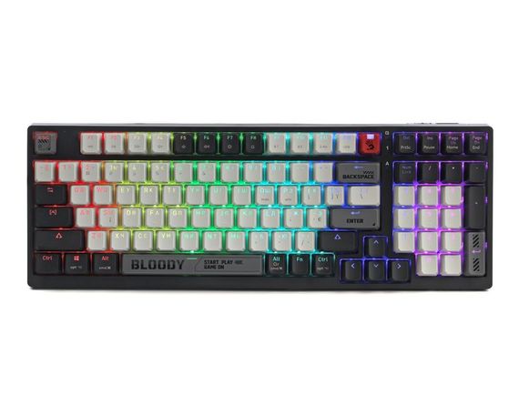 Механічна бездротова клавіатура A4Tech Bloody WS98 (Bloody Grey), сіро-біла