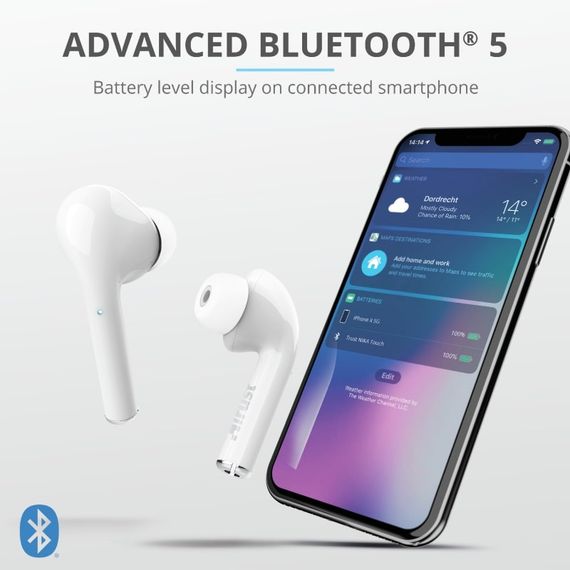 Наушники Trust Nika Touch True Wireless Mic White (23705_TRUST) | Зображення 9