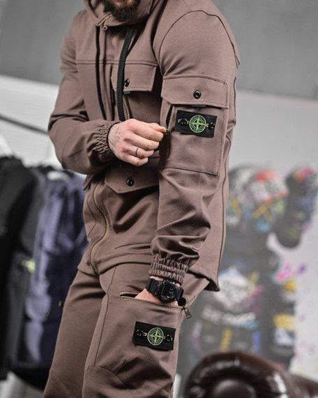 Спортивний костюм Stone Island колір мокко | Зображення 6