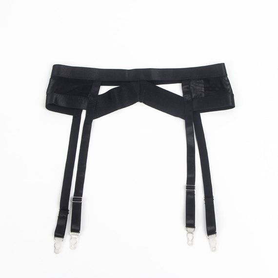 Комплект белья черный Star Night бюстье+стринги+пояс для чулков+гартеры (без коробки) Sex Aura | Зображення 5