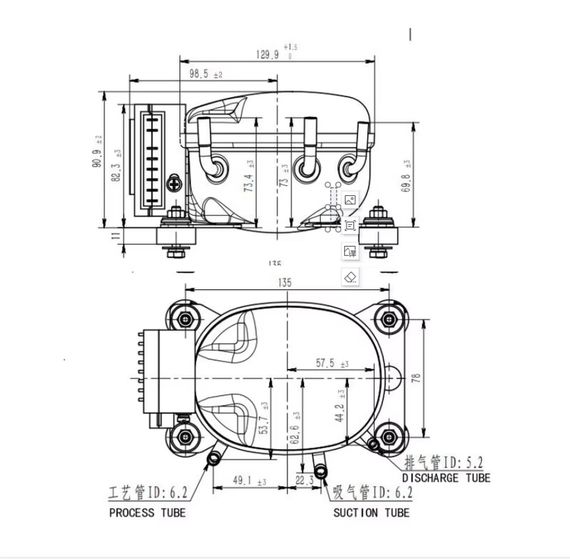Компресор для автохолодильника 12/24 Вольт Anuodan ZH25G (R-134a, DC12V, DC24V) | Зображення 4