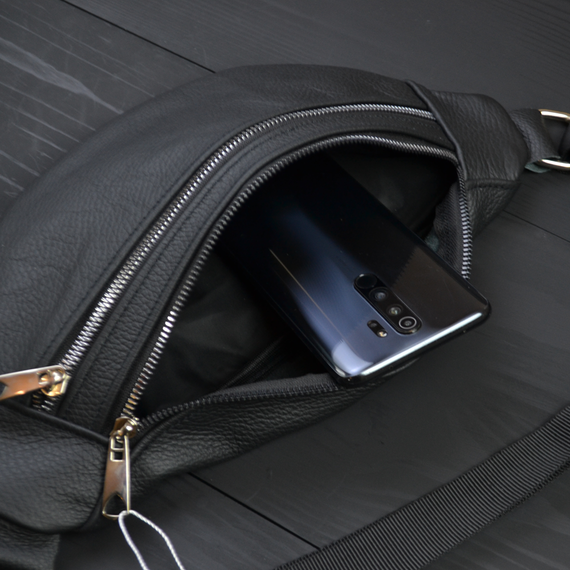 Якісна бананка з натуральної шкіри, сумка чоловіча - жіноча барсетка шкіряна | Зображення 5