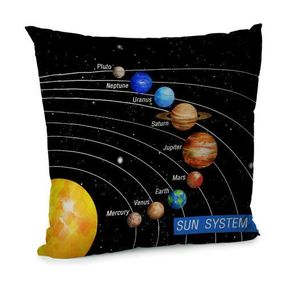 Подушка диванна з оксамиту Солнечная система 45x45 см (45BP_UNI006)