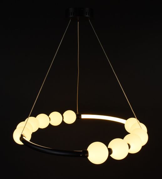 Люстра світлодіодна підвісна LED світильник для квартири на стелю лед 27725 Чорний 25-140х62х62 см. | Зображення 3