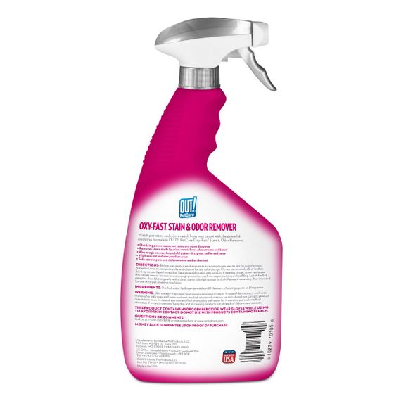 Спрей для удаления пятен и запахов от животных Out! Oxy-Fast Stain & Odor Remover, 946 мл | Зображення 1