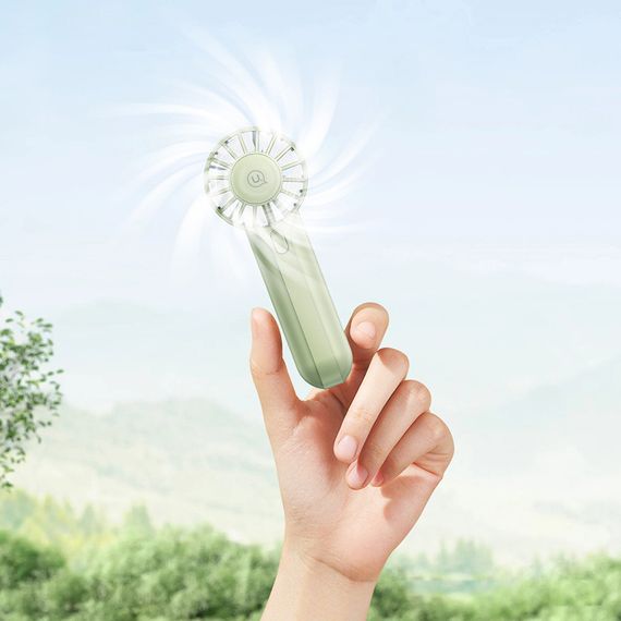 Портативний вентилятор Usams ZB288 Handheld mini fan 1200 mAh Green | Зображення 1