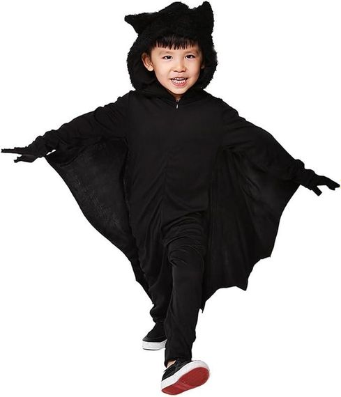 Дитячий костюм кажана, летючої миші комбінезон з капюшоном крилами печатками для Хеловіну карнавалу ранковий на 115-130см 6-9років | Зображення 1