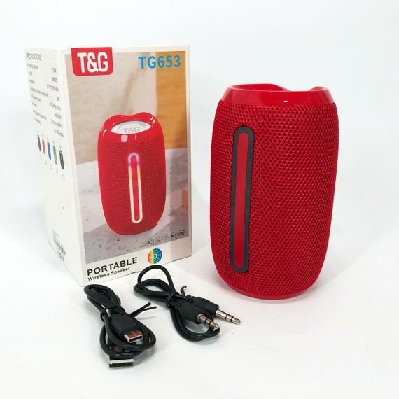 Портативна Bluetooth-колонка TG653 USB з ремінцем. AR-762 Колір: червоний | Зображення 4