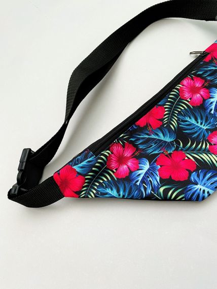 Сумка поясная бананка 4Profi с принтом Цветы с одним отделением 18255 | Зображення 2