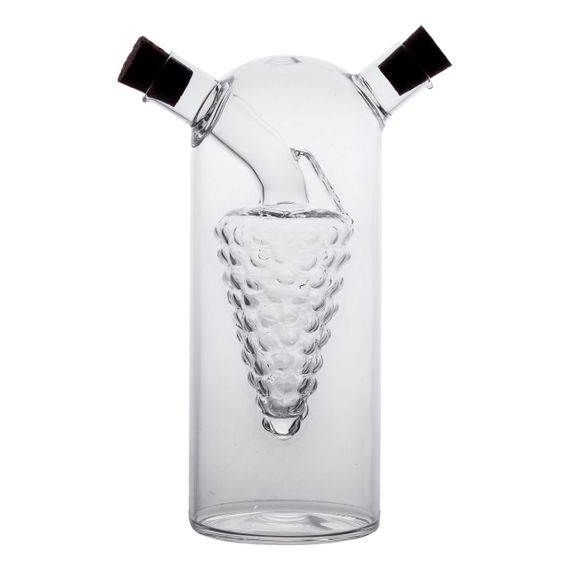 Бутылка для масла и уксуса 2 в 1 стеклянная 380 мл для оливкового, подсолнечного масла и уксуса HP-34-14 | Зображення 3