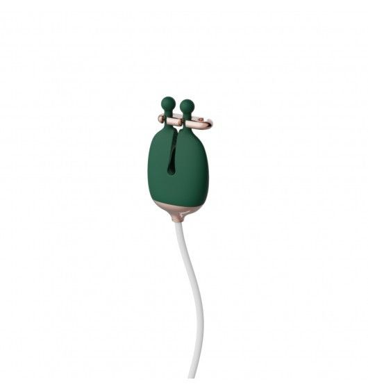 Зажимы для сосков с вибрацией Qingnan No.2 Vibrating Nipple Clamps Green sexstyle | Зображення 1