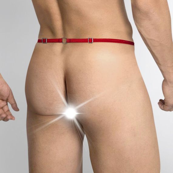 Чоловічі труси XS-2XL із силіконовою анальною пробкою Art of Sex - Joni plug panties size M Red | Зображення 1