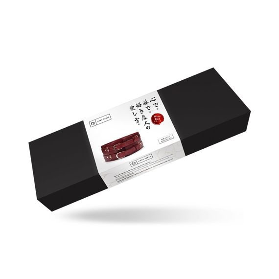 Шкіряний пояс для бондажу Liebe Seele Wine Red Waist Cuff, L Size | Зображення 7