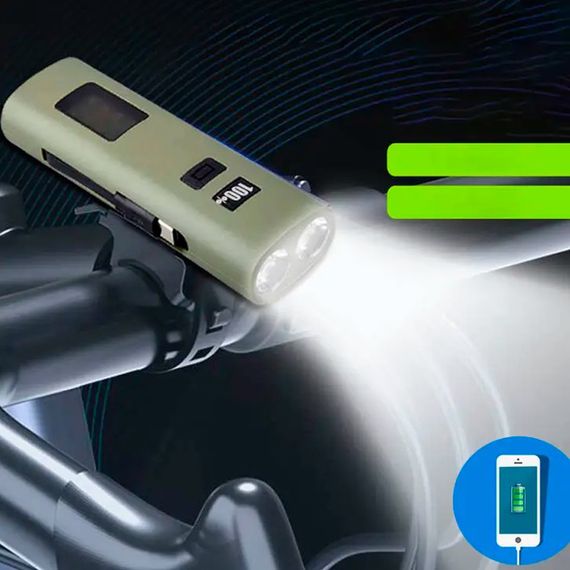 Фонарь для велосипеда с аккумулятором и зарядкой, Фонарь с велокреплением и аккумулятором YU-73 | Зображення 2