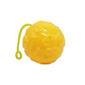 Мяч детский MS 4286(Yellow) 7,5 см, текстурный, пищалка, мерцает