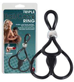 Кільця для мошонки і пеніса Triple Ball and Cock Ring sexstyle