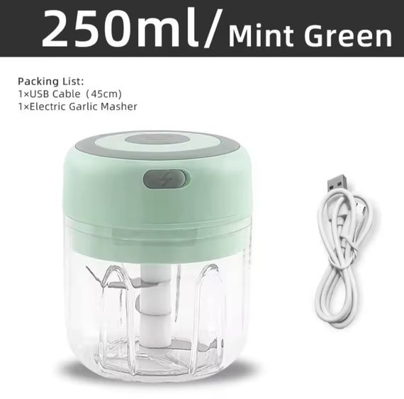 Мінібездротова електрична дробка для часнику, 250 мл, портативний подрібнювач, USB-зарядка | Зображення 6