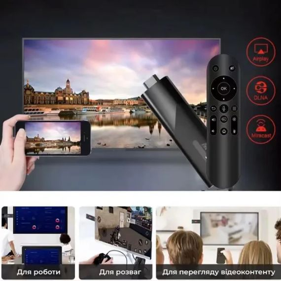 Смарт ТВ приставка LEMFO M98-Y10 2/16 Гб Smart TV Stick Android 13 (ATV) с голосовым пультом | Зображення 2