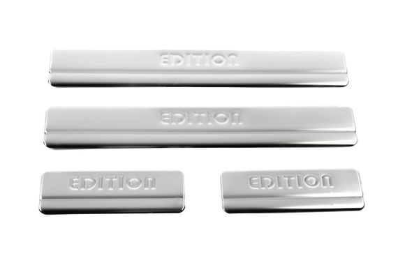 Накладки на пороги OmsaLine (4 шт., нерж.) для Ford Fusion 2002-2009 гг | Зображення 1