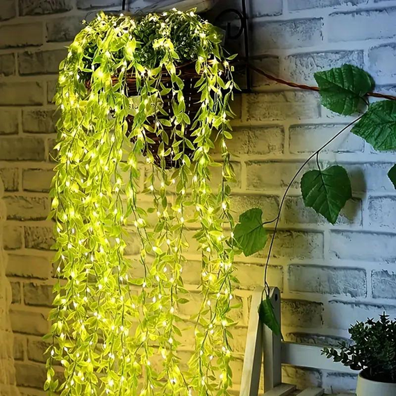 Гирлянда Роса с LED-подсветкой "Зеленая Верба" ​​2, Теплый свет SF-56