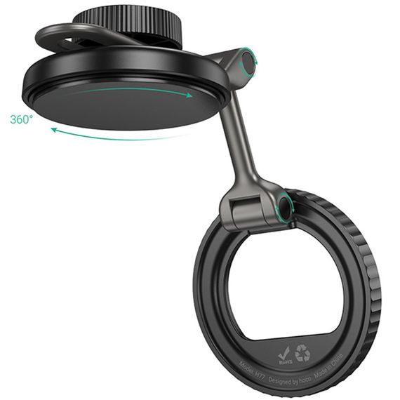 Автотримач Hoco H77 View (center console) Black / Metal gray | Зображення 2