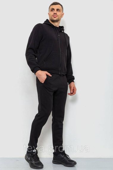 Спортивний костюм чоловічий двонитка, колір чорний, розміри M, L, XL, XXL, L FA_008319 | Зображення 2