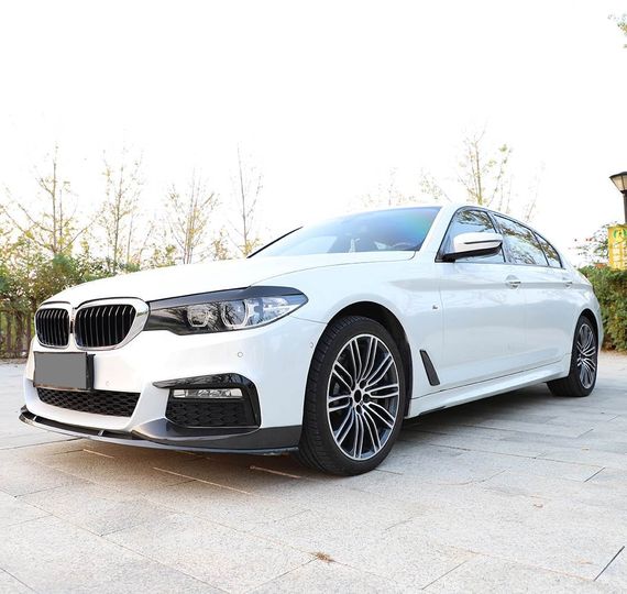 Накладка на передній бампер Lip V6 (для M-Sport 2017-2020, Карбон) для BMW 5 серія G30/31 рр | Зображення 1