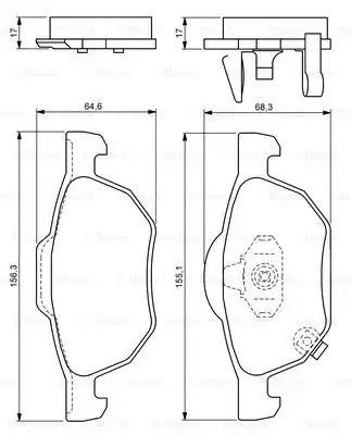 Колодки гальмівні дискові HONDA ACCORD передня BOSCH (0986494135) | Зображення 6