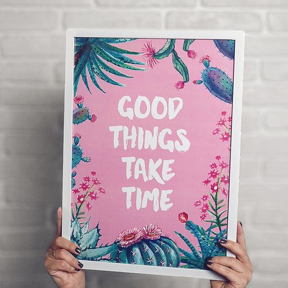 Постер в рамке Good things take time 21x30 см, A4 (WMT4_EX020)