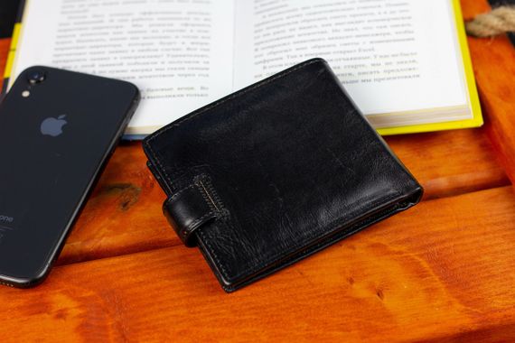Чоловіче портмоне з натуральної шкіри ST Leather В104 Чорний | Зображення 7