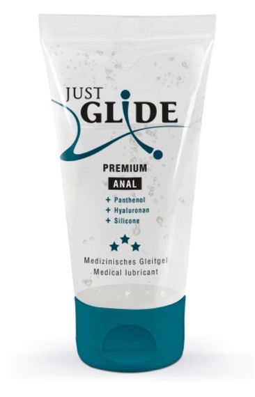 Анальная смазка с гиалуроновой кислотой и пантенолом Just Glide Premium Anal 50 мл (веганская) Sex Aura