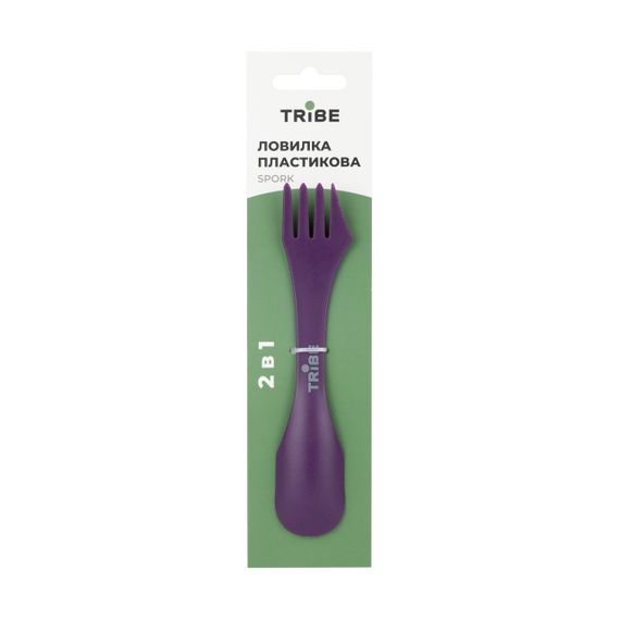 Ловилка Tribe Spork пластикова рожева, туристична ложка-виделка трайб легка для походу та риболовлі | Зображення 3