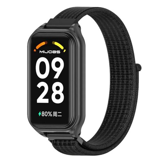 Ремінець нейлоновий Mijobs для фітнес браслета Xiaomi Smart Band 9 Active - Black | Зображення 1