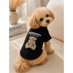 Брендовая футболка для собак Burberry Teddy Black | Стильная черная одежда для питомцев