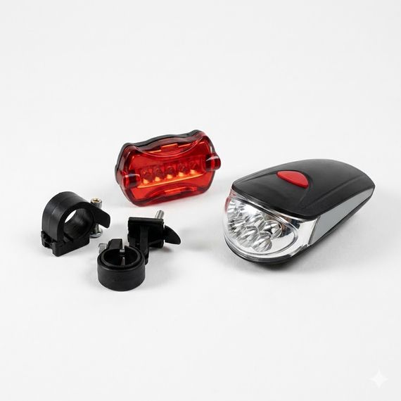 Велофара передняя + Задний стоп KK-760 | Комплект велосипедного света (7+5 LED / 5 режимов) | Зображення 2