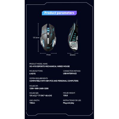 Мышка XO M10 Wireless Black/Silver (M10 Black+Silver) | Зображення 9