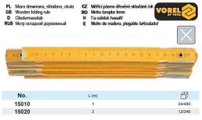 Метр складений деревяний VOREL, l=2м [12/240]