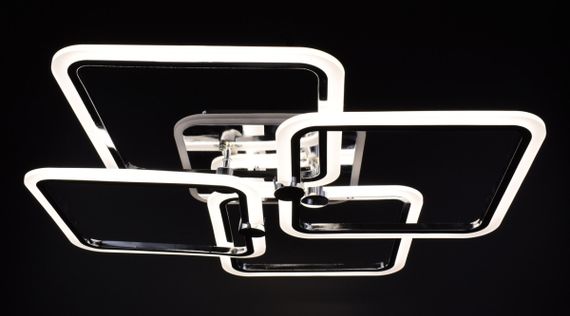 Люстра світлодіодна стельова LED світильник для квартири на стелю лед з пультом 25940 Хром 11х64х64 см. | Зображення 3