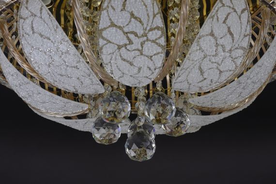 Люстра стельова з LED підсвічуванням та авто відключенням з пультом 25292 Золото 25х50х50 см. | Зображення 1