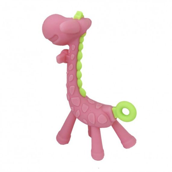 Силиконовый прорезыватель "Жираф" MGZ-0416(Pink) в футляре | Зображення 1
