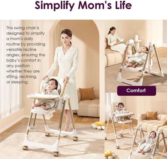 Стільчик-шезлонг для годування BabyChair Z901 з регульованою спинкою та столиком | Зображення 3