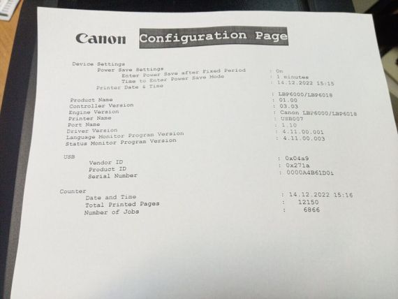 Принтер Canon i-SENSYS LBP6000B / Лазерная монохромная печать / 600x600 dpi / A4 / 18 стр/мин / USB 2 б/у | Зображення 6