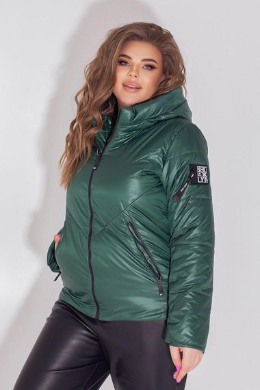 Жіноча демісезонна куртка, арт. 1008, темно зелений пляшка | Зображення 2